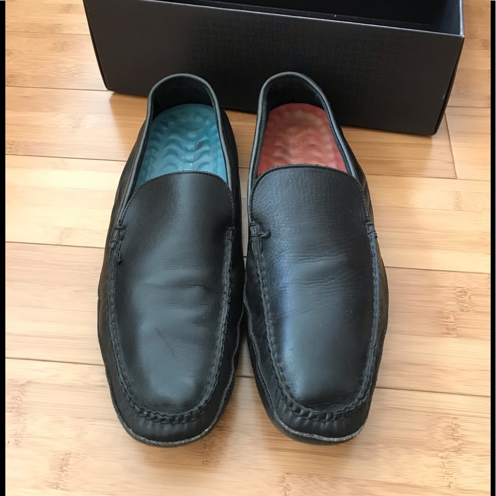 Quirelli men’s moccasins black leather size 9M(10)